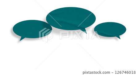 Green speech bubble crumpled paper isolated on transparent background Green speech bubble crumpled paper isolated on transparent background 126746018