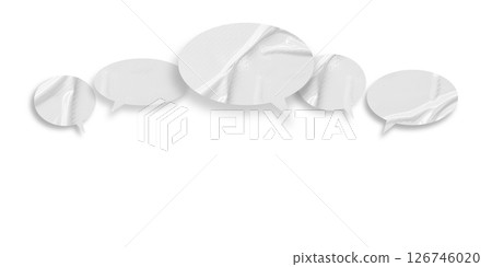 White speech bubble crumpled paper isolated on transparent background White speech bubble crumpled paper isolated on transparent background 126746020