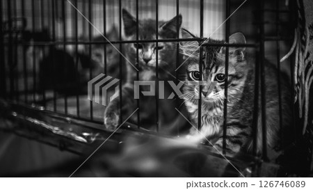 animal shelter, dogs and kittens 126746089