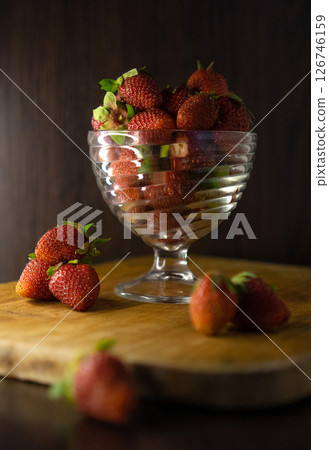 still life with a mountain of strawberries 126746159