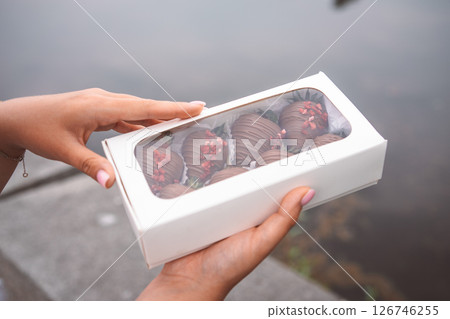 chocolate candies in a box chocolate candies in a box 126746255