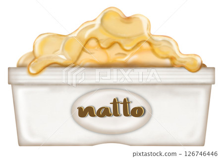 Natto soybeans Cute hand drawn Japanese food. Natto soybeans Cute hand drawn Japanese food. 126746446