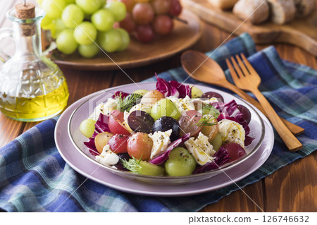 Grape and mozzarella salad 126746632