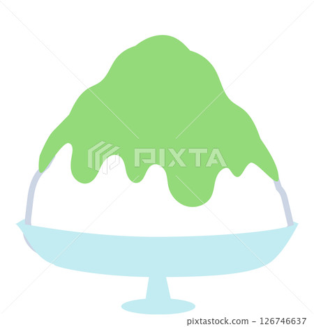 Shaved ice melon flavor simple cute dessert (vector material) Shaved ice melon flavor simple cute dessert (vector material) 126746637