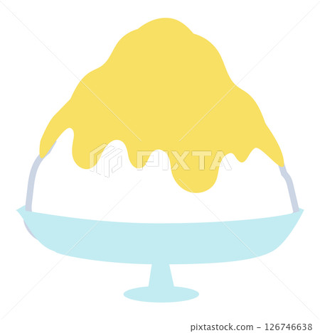 Shaved ice lemon flavor simple cute dessert (vector material) Shaved ice lemon flavor simple cute dessert (vector material) 126746638