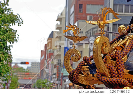 A mikoshi (portable shrine) parade through Asakusa for the Sanja Matsuri festival 126746652