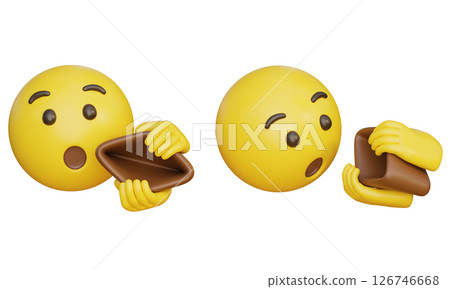 Emoticon showing an empty wallet 3D Icon 126746668
