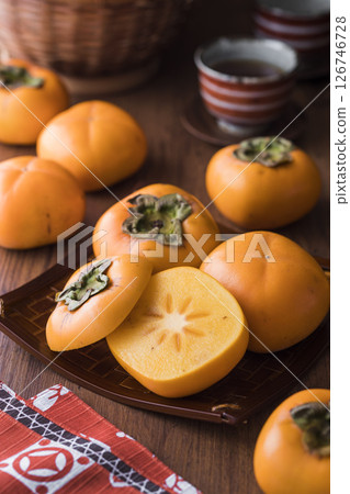 Shonai persimmon / Flat seedless persimmon Shonai persimmon / Flat seedless persimmon 126746728