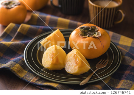 Shonai persimmon / Flat seedless persimmon 126746741