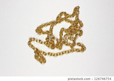 Chain jewelry with peeled gold plating 126746754