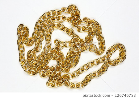 Chain jewelry with peeled gold plating 126746758