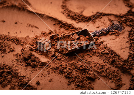 Cocoa powder chocolate texture background 126747153