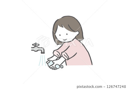 女孩洗手 126747248