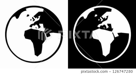 Globe icon vector. Earth icon sign symbol in trendy flat style. Planet vector icon illustration isolated on white and black background 126747280