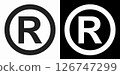 Registered Trademark symbol Vector Illustration, Registered trademark logo icon. Copyright mark symbol icon, R sign, R symbol - Registered mark isolated 126747299