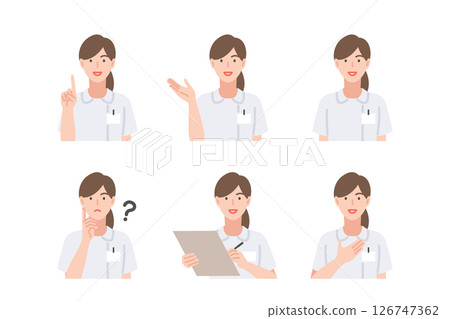 女護士常見姿勢套裝純色 126747362
