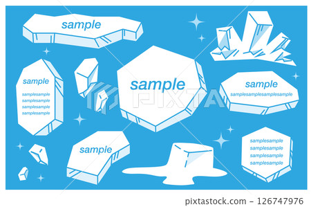 Cold ice illustration frame material set 126747976