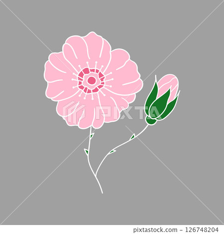 Illustration in hand draw style. Icon, sign, sticker, pin, logo 126748204