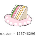 Triangular ham and egg sandwich 126748296