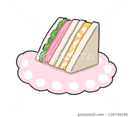 三角形火腿蛋三明治 126748296