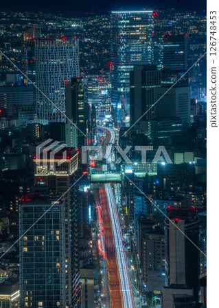 Shibuya skyscrapers and the Shuto Expressway at night Shibuya skyscrapers and the Shuto Expressway at night 126748453