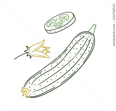 Illustration in hand draw style. Icon, sign, sticker, pin, logo 126748543