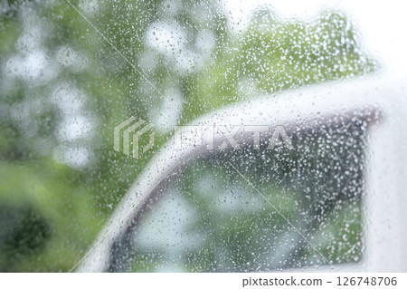 Rainy day Car window Parking lot Rainy season Early summer Weather May June Rainy day Car window Parking lot Rainy season Early summer Weather May June 126748706