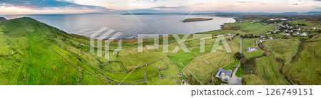 Aerial view of Dunmore Head by Portnoo in County Donegal, Ireland. 126749151