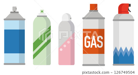 Spray can and gas cylinder illustration 126749504