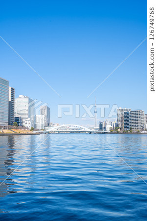Sumida River scenery: Tokyo Skytree and Eitai Bridge 126749768