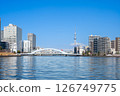 Sumida River scenery: Tokyo Skytree and Eitai Bridge 126749775