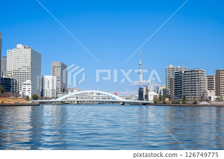 Sumida River scenery: Tokyo Skytree and Eitai Bridge 126749775
