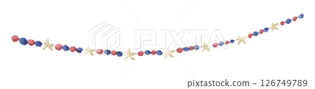 Patriotic bunting american flag with watercolor 126749789