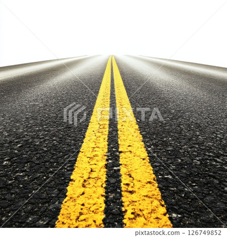 Vibrant Road with Freshly Painted Lines Leading into the Horizon 126749852