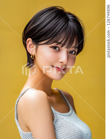 [Hairstyle Sample] Female Cut Model Hair Catalog Short Hair Beauty Image 126749896