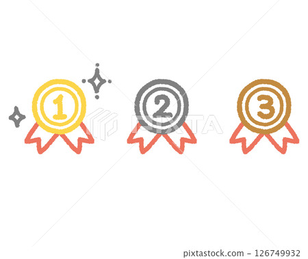 獎牌插圖圖示素材集手寫 126749932