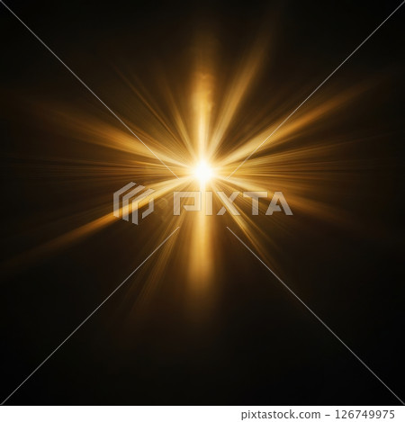 Golden Rays of Sunlight Piercing Through Darkness in a Vibrant Display 126749975