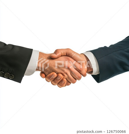 Businessman Shaking Hands Isolated on White Background Businessman Shaking Hands Isolated on White Background 126750066