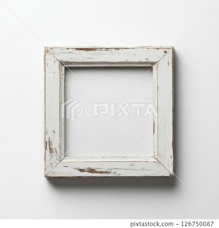 Square Whitewashed Wooden Frame with Rustic Texture and Style Square Whitewashed Wooden Frame with Rustic Texture and Style 126750087