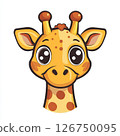 Cute Cartoon Giraffe Face Design for Kids and Educational Use 126750095
