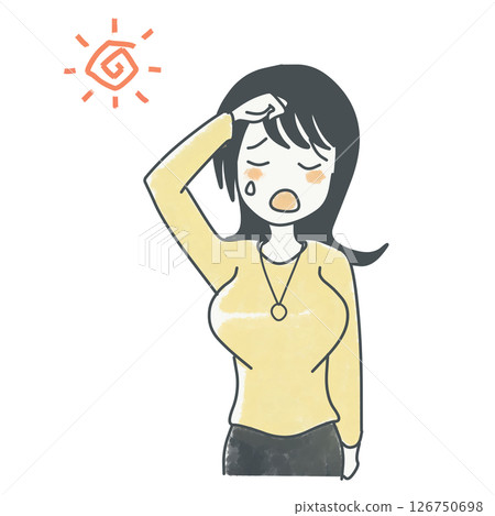 A woman sweating 126750698