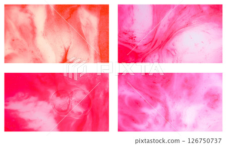 A velvety ballet of blush, rose, and coral hues swirling in milky translucence. like pink clouds caught in slow motion, kissed with shimmer and gently blooming into liquid silk. 126750737