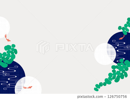 Summer Japanese style background (goldfish) 2025-7 vector Summer Japanese style background (goldfish) 2025-7 vector 126750756