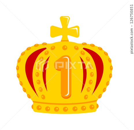 Gold crown ranking (1st place) vector illustration 126750851