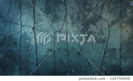 Cracked Concrete Texture with Blue and Grey Tones for Background Use Cracked Concrete Texture with Blue and Grey Tones for Background Use 126750899