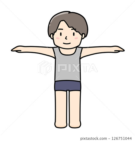 一個男孩伸出雙手的插圖 一個男孩伸出雙手的插圖 126751044
