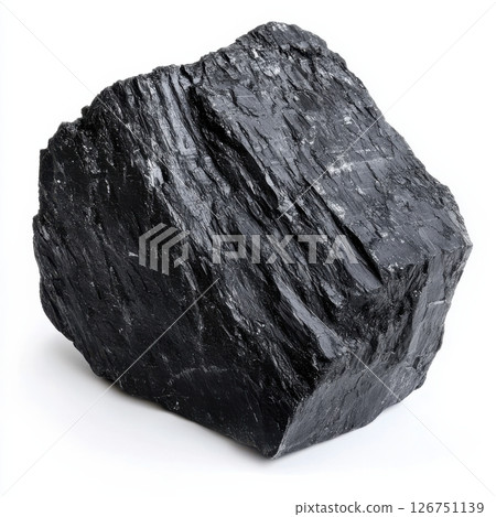 Detailed Texture of Coal Highlighted in Natural Light 126751139