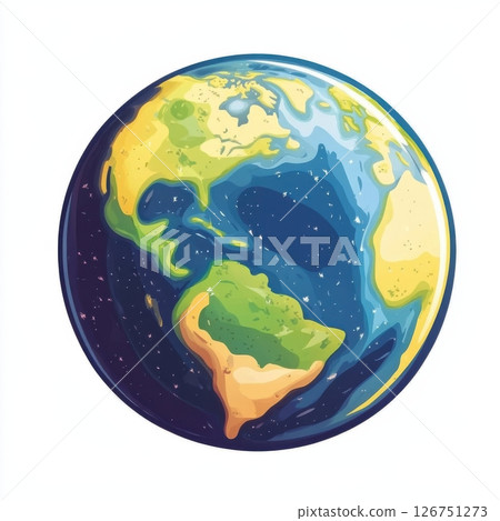 Colorful Cartoon Vector of Earth in Isolated Style for Design Use 126751273