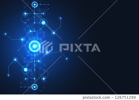 Abstract futuristic electronic circle technology background concept design. Vector illustration Abstract futuristic electronic circle technology background concept design. Vector illustration 126751299