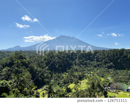 Mount Agung, the highest peak in Bali and an object of worship Mount Agung, the highest peak in Bali and an object of worship 126751311